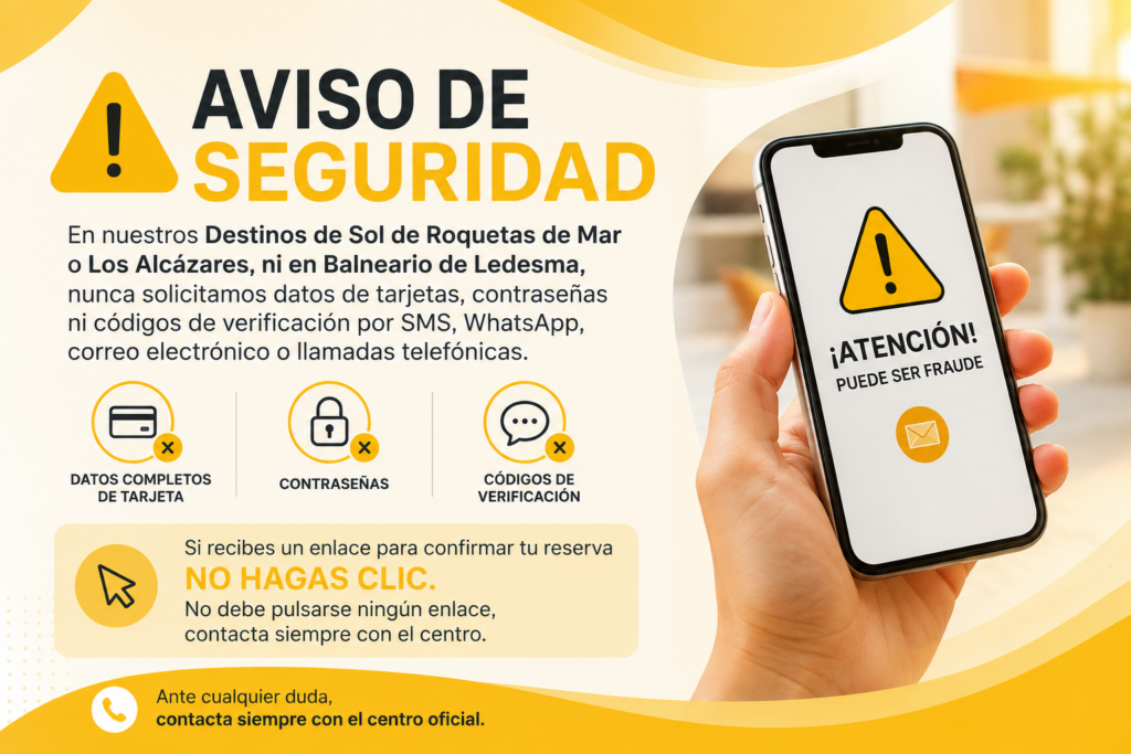 Aviso de seguridad sobre reservas